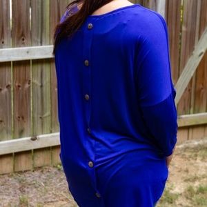 Spin USA | PLUS SIZE 3/4 Sleeved Blue Tunic Top